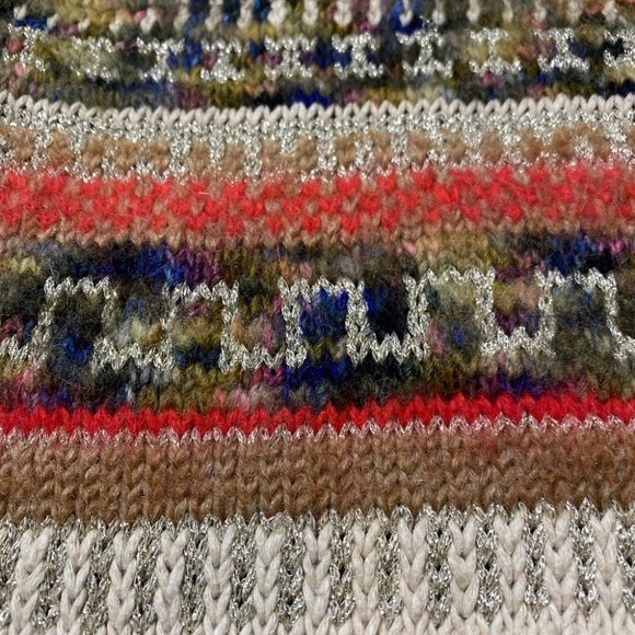 Juicy Couture Long Scarf Brown Cream Red One Size - Picture 7 of 9